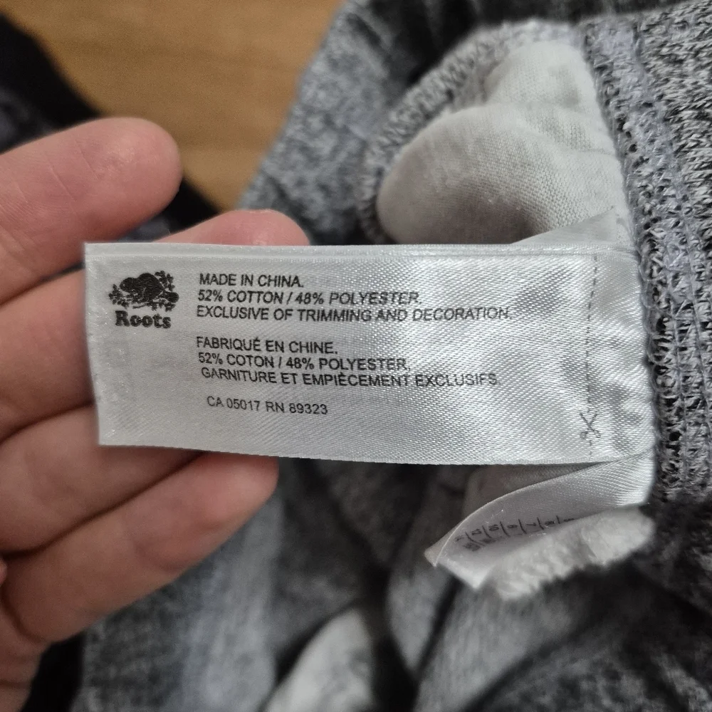 Roots Kids Cozy Signature Salt & Pepper Fleece Sweatpants – Size 10 - Picture 4 of 6